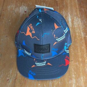 Deux par Deux little kids Navy Shark Print Baseball Cap